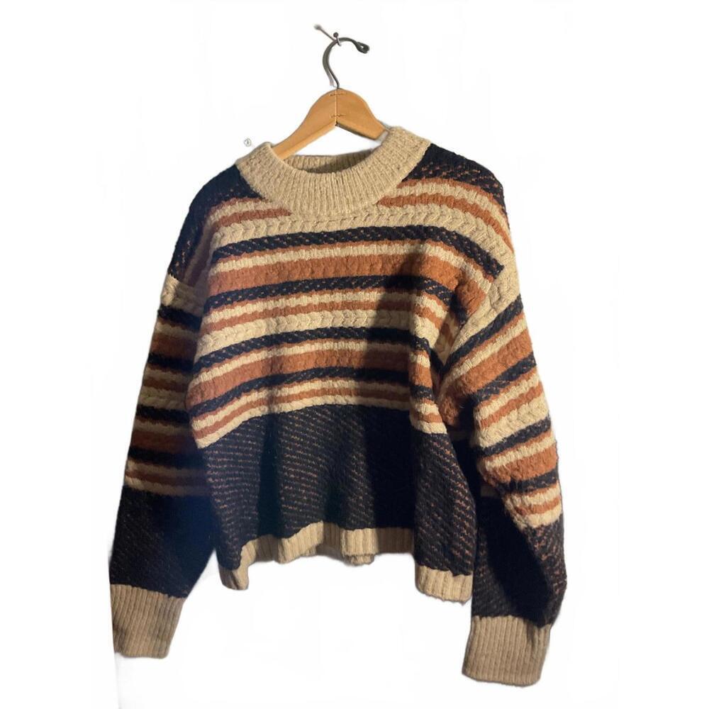 Allison New York Chunky Striped Knit Sweater Medium